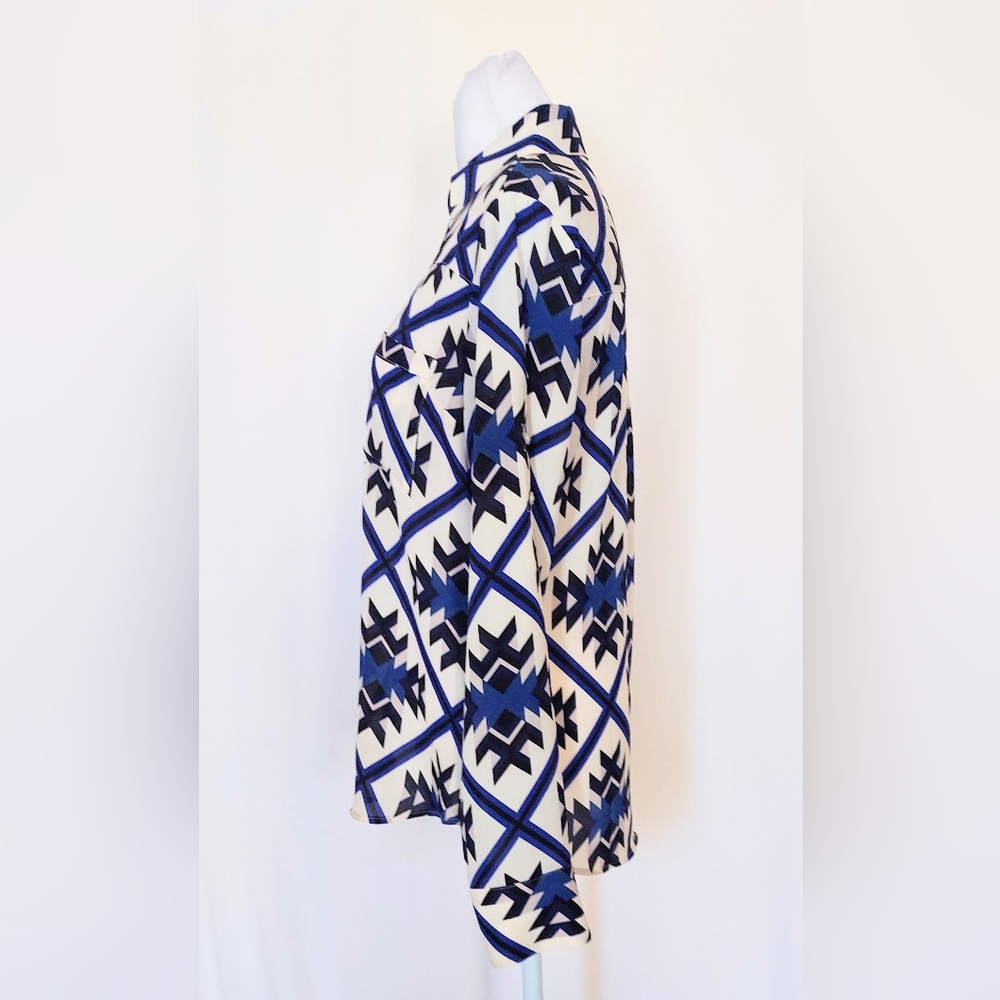 Express Portofino Geometric Print Button Down Shirt Size XS - Picture 4 of 11